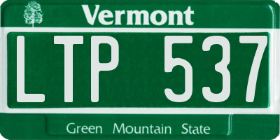 VT license plate LTP537