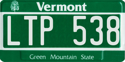 VT license plate LTP538