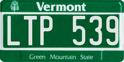 VT license plate LTP539