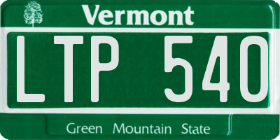VT license plate LTP540