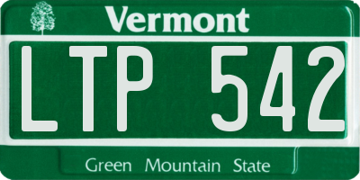 VT license plate LTP542