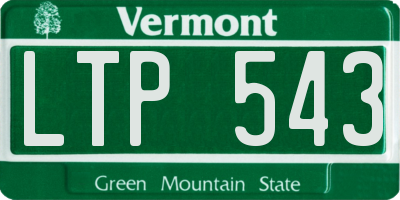 VT license plate LTP543