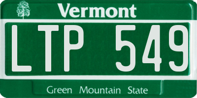 VT license plate LTP549
