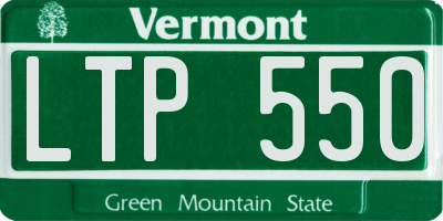 VT license plate LTP550
