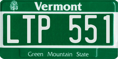 VT license plate LTP551