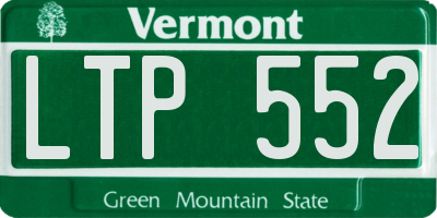VT license plate LTP552