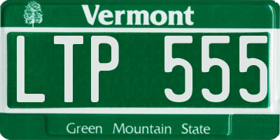 VT license plate LTP555
