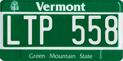 VT license plate LTP558