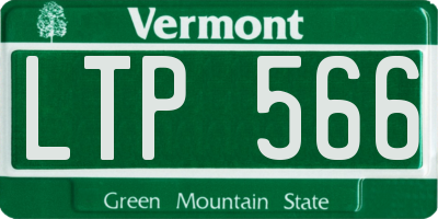 VT license plate LTP566