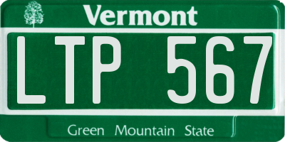 VT license plate LTP567
