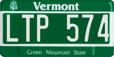 VT license plate LTP574
