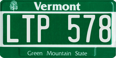 VT license plate LTP578