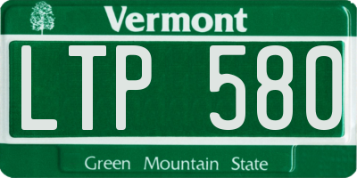 VT license plate LTP580