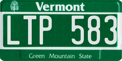 VT license plate LTP583
