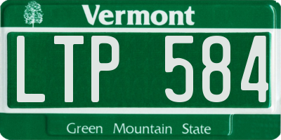 VT license plate LTP584