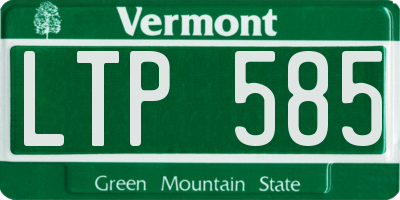 VT license plate LTP585