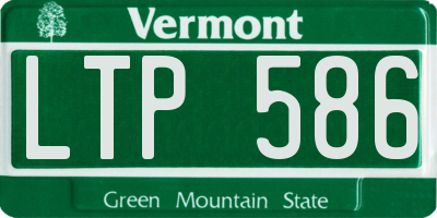 VT license plate LTP586
