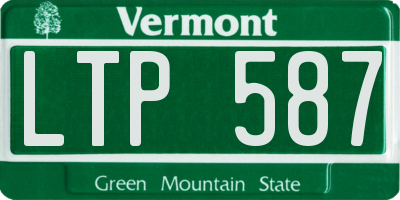 VT license plate LTP587
