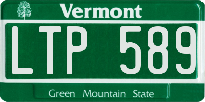 VT license plate LTP589