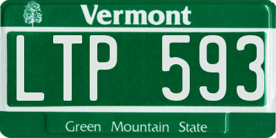 VT license plate LTP593