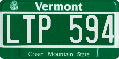 VT license plate LTP594