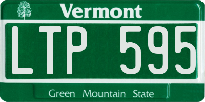 VT license plate LTP595