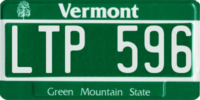VT license plate LTP596