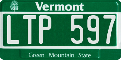 VT license plate LTP597