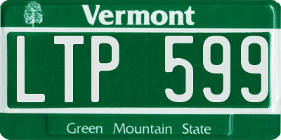 VT license plate LTP599