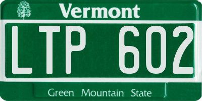 VT license plate LTP602