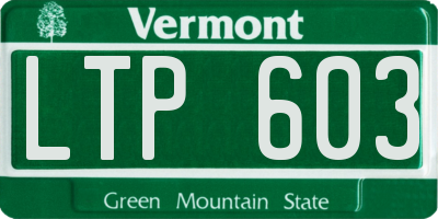 VT license plate LTP603