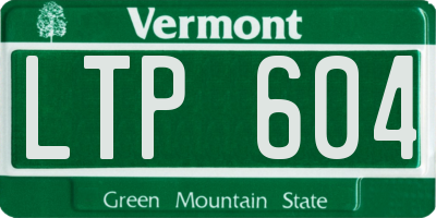 VT license plate LTP604