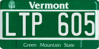VT license plate LTP605
