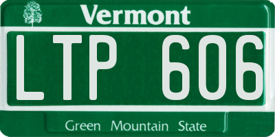 VT license plate LTP606