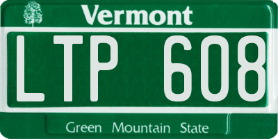 VT license plate LTP608