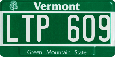 VT license plate LTP609