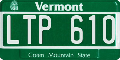 VT license plate LTP610