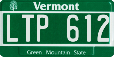 VT license plate LTP612