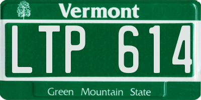 VT license plate LTP614