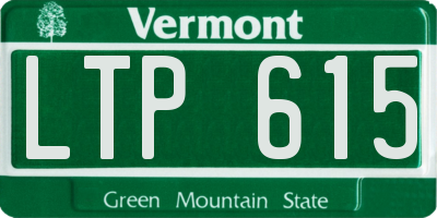 VT license plate LTP615