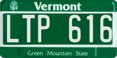VT license plate LTP616