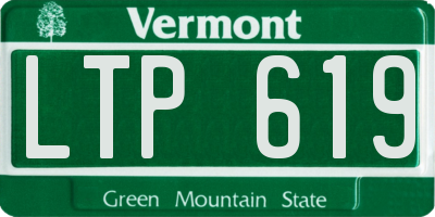 VT license plate LTP619