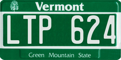 VT license plate LTP624
