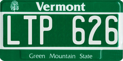 VT license plate LTP626
