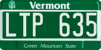 VT license plate LTP635