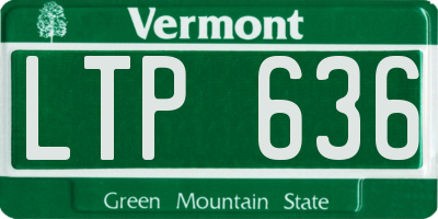 VT license plate LTP636