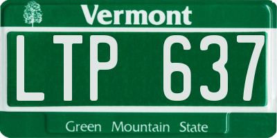 VT license plate LTP637