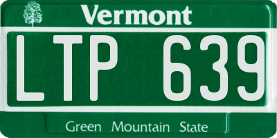 VT license plate LTP639