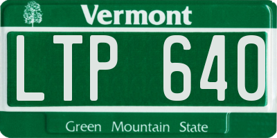 VT license plate LTP640