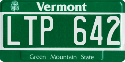 VT license plate LTP642
